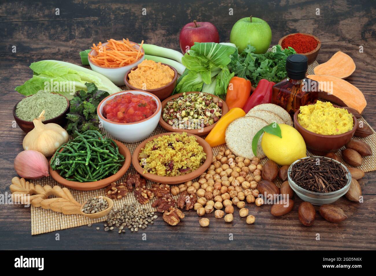 Vegan food for healthy lifestyle concept. Health foods high in protein