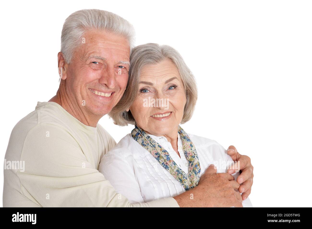 Portrait of a happy senior couple posing Stock Photo