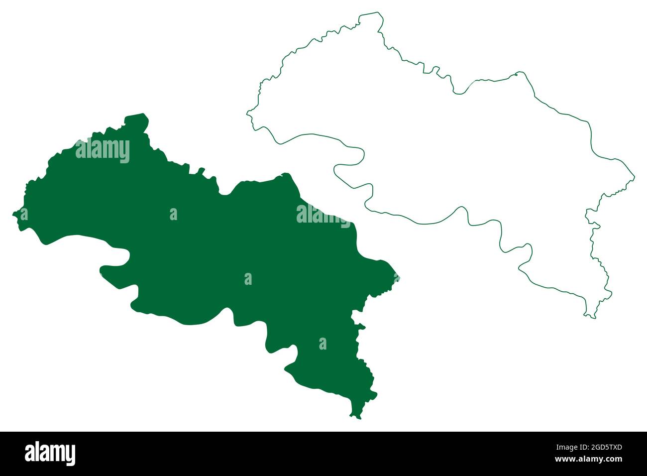 Fatehpur district (Uttar Pradesh State, Republic of India) map vector