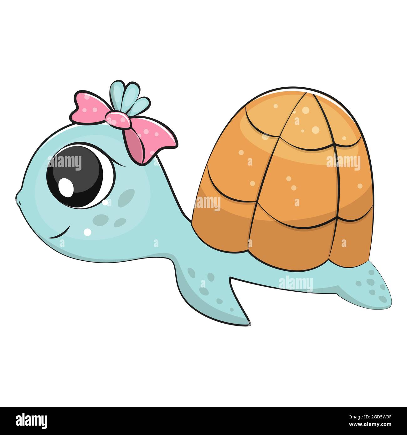 Cute cartoon sea turtle character. Vector illustration Stock Vector Image &  Art - Alamy