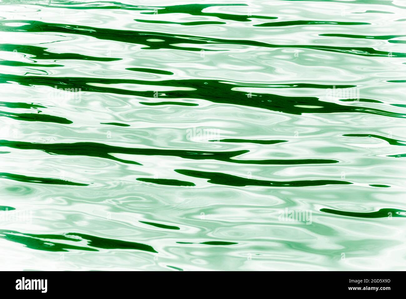 Swirls and motions is evident in this enhanced image close up of lake water. Stock Photo