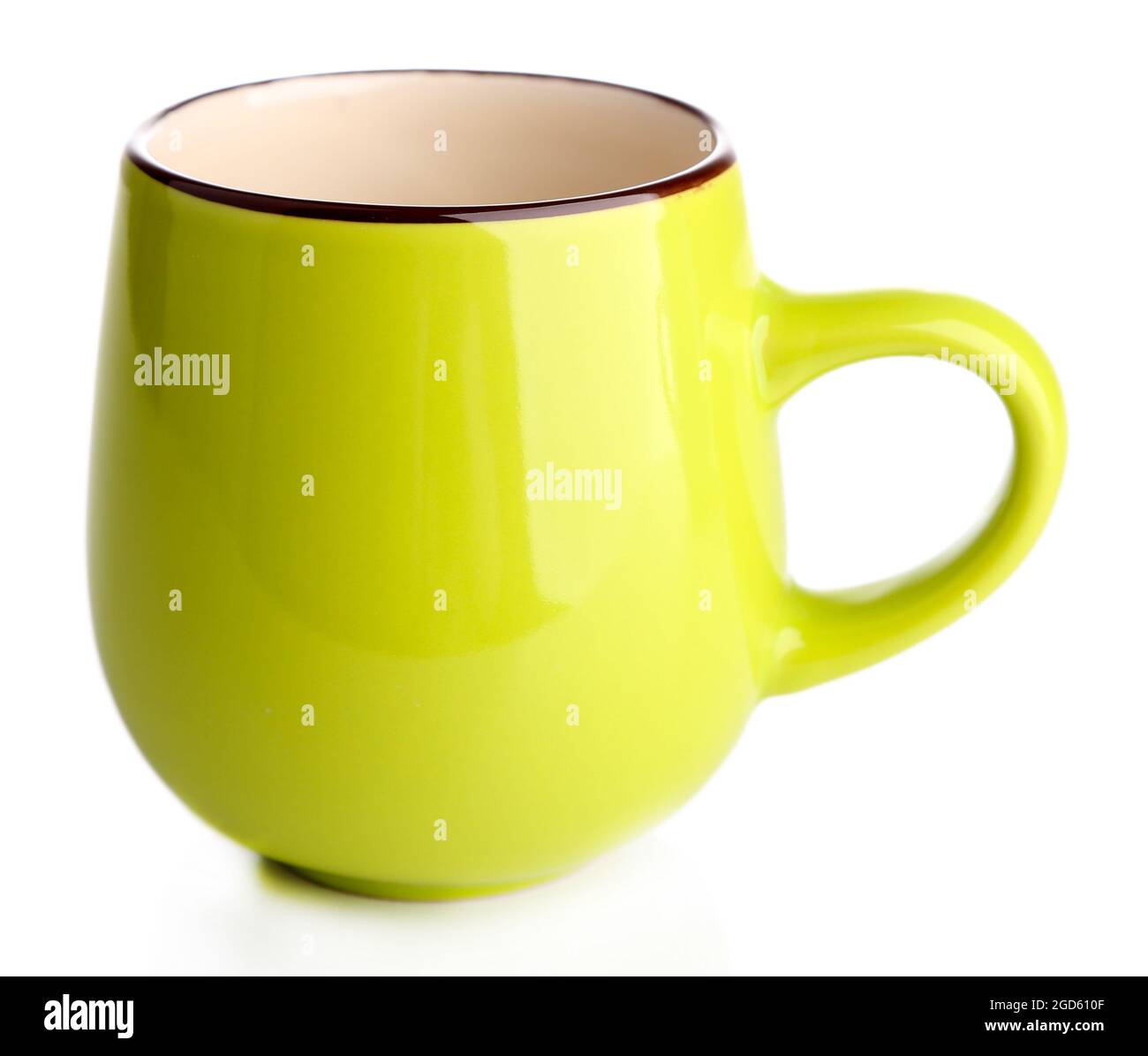 Green cup isolated on white Stock Photo Alamy