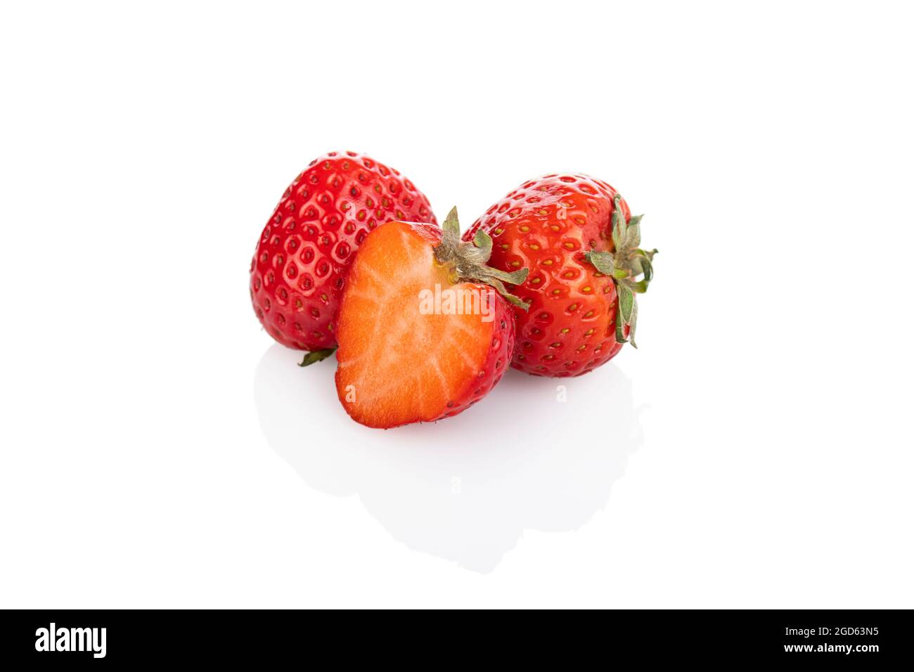 Strawberry. Sliced strawberrys on a white background Stock Photo