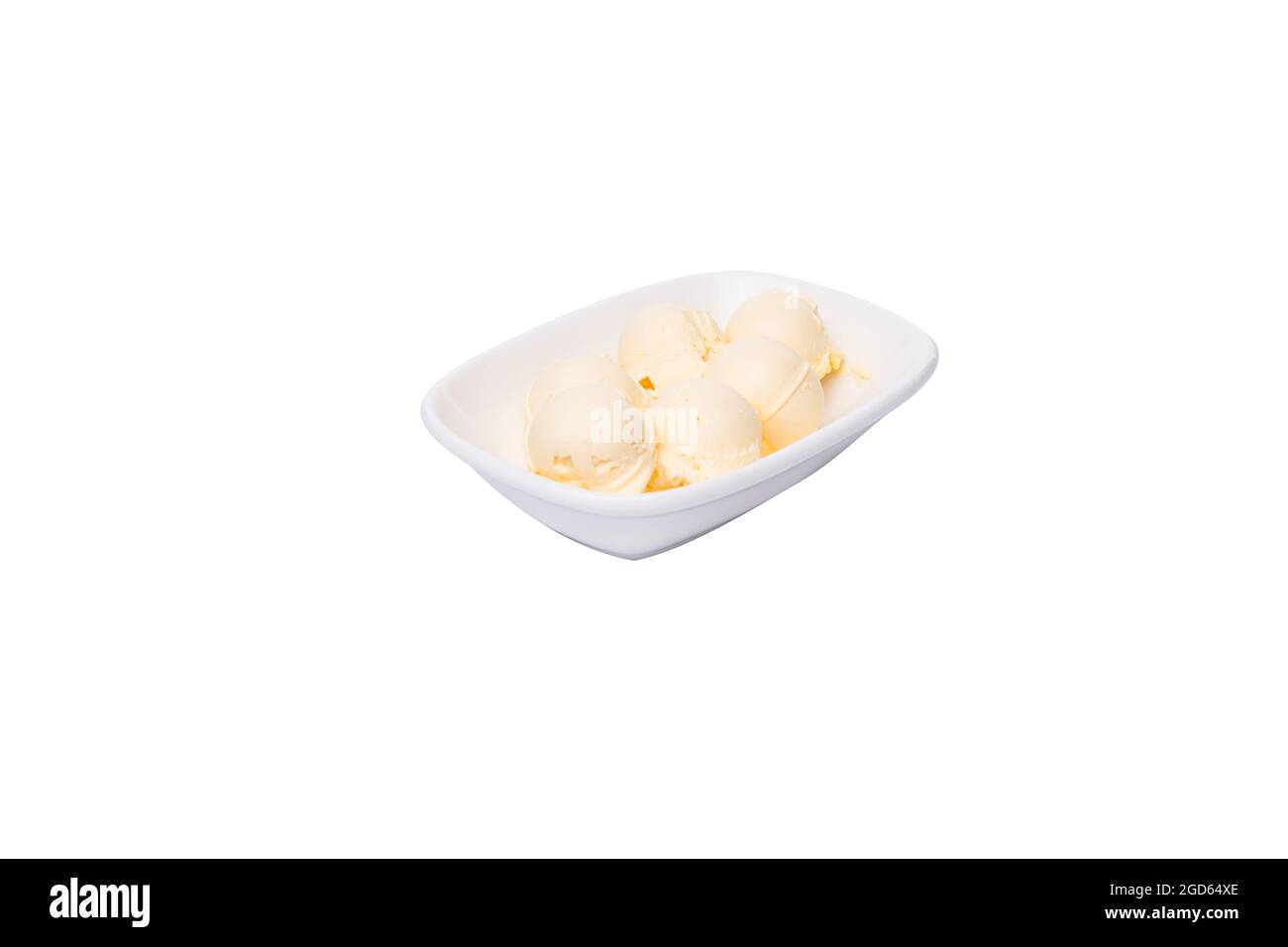 Butter in bowl on white background Stock Photo