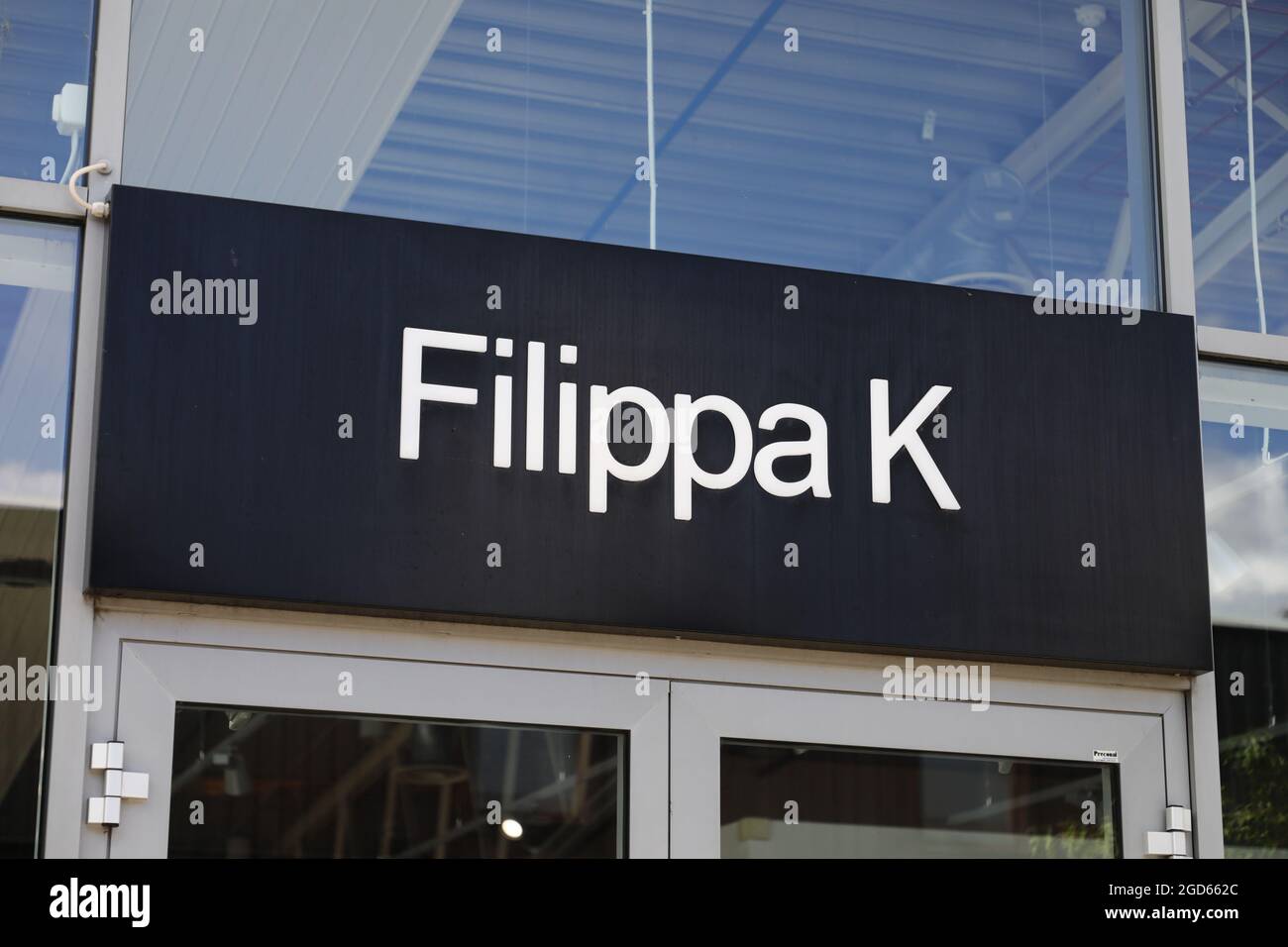 Filippa K signs at Hede Fashion Outlet Stock Photo - Alamy
