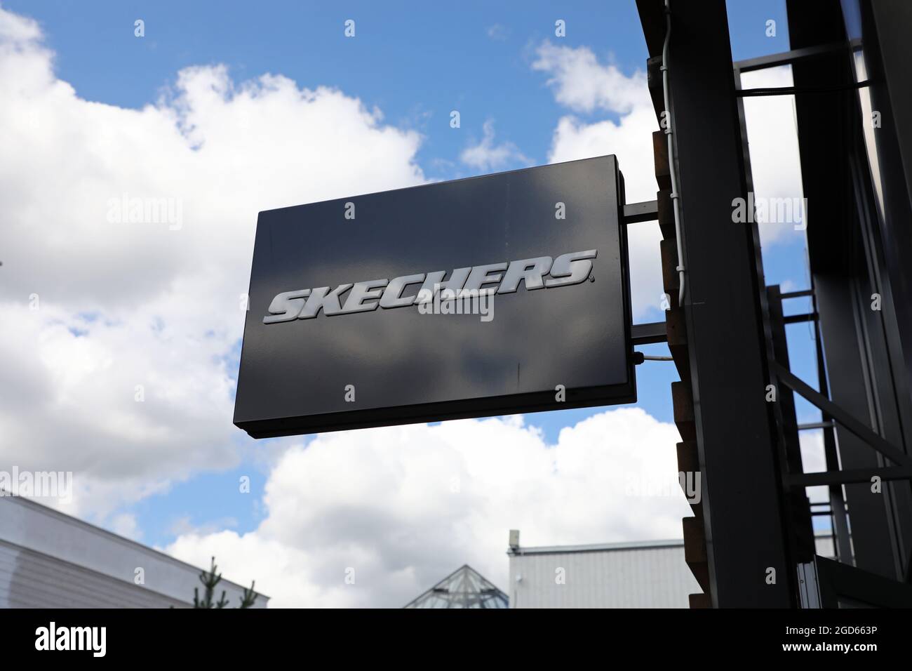 Skechers signs at Hede Fashion Outlet Stock Photo - Alamy