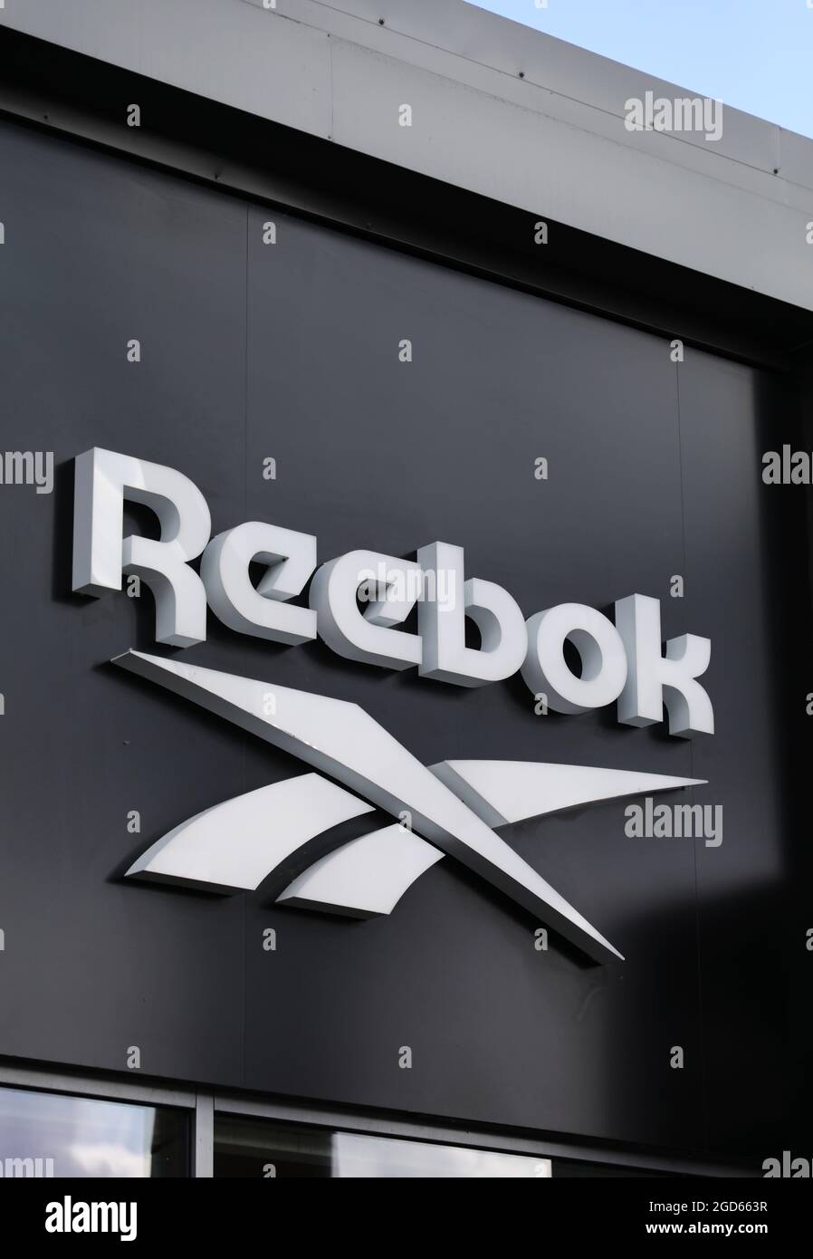 Reebok signs at Hede Fashion Outlet Stock Photo - Alamy