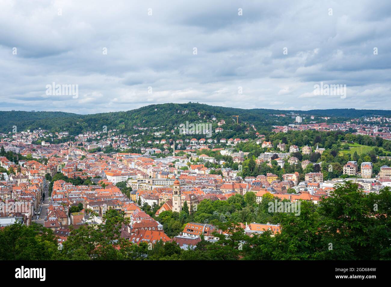 high resolution panoramic images of Stuttgart in southern Germany and the Bergiegen area Stock Photo