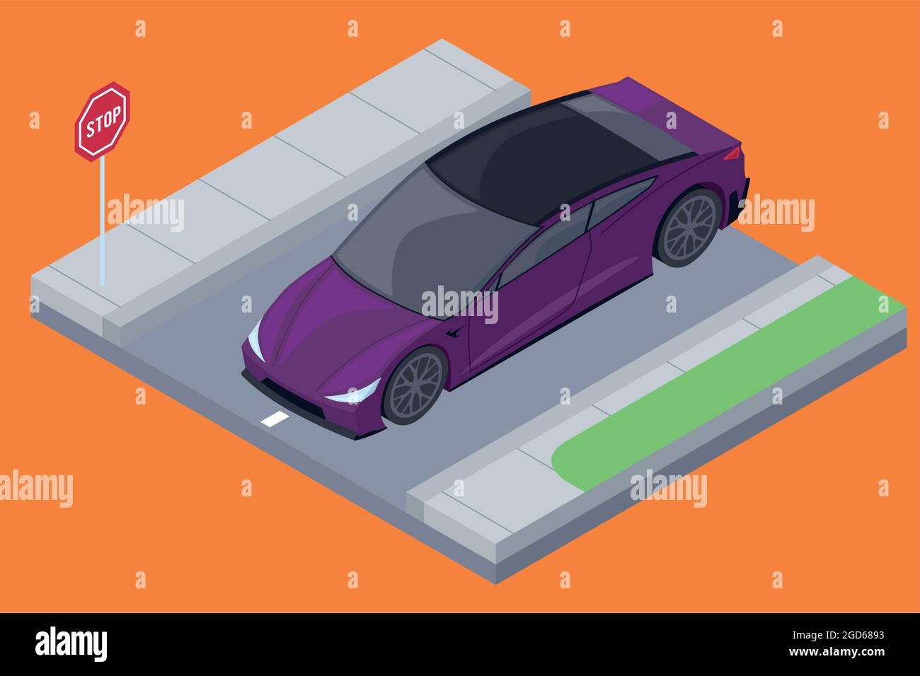 Isolated isometric 3d purple racing car icon Stock Vector Image & Art ...