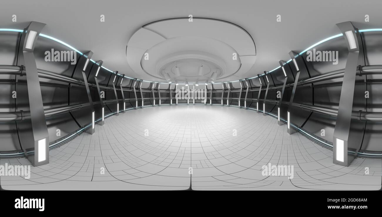 Indoor stage with white empty room, 3d rendering. Computer digital drawing. Stock Photo