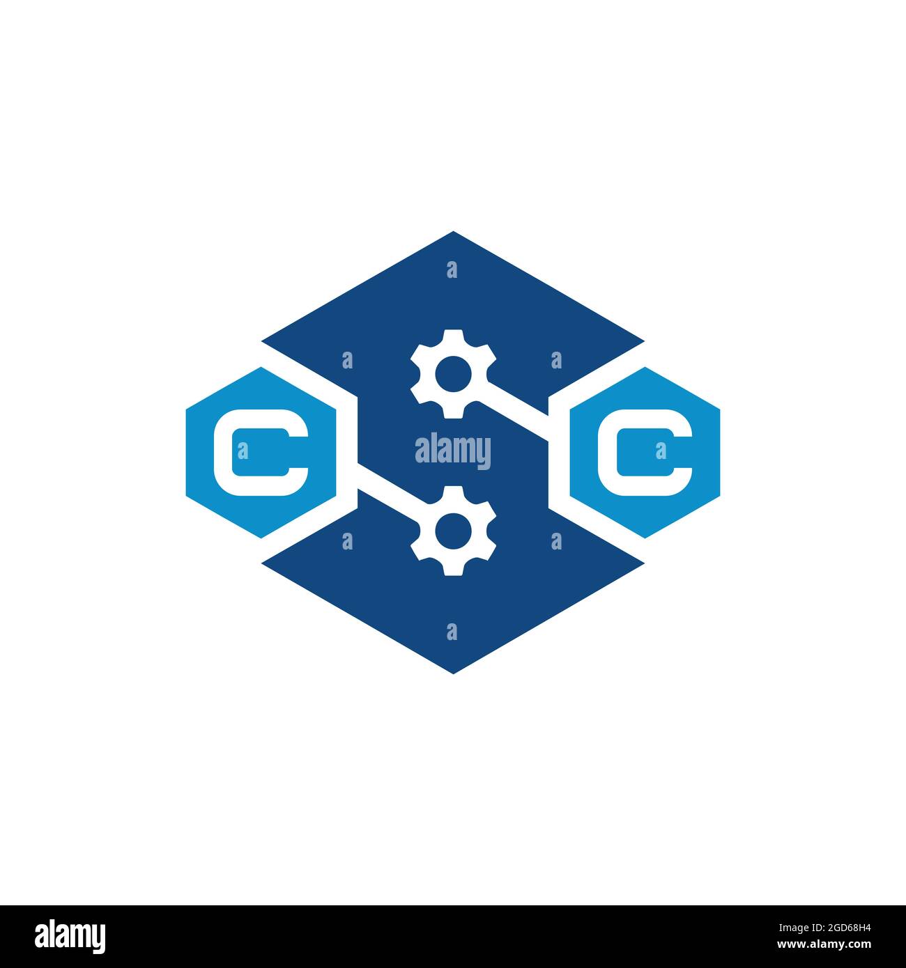 letter c s c polygon logo icon flat vector concept graphic design Stock Vector