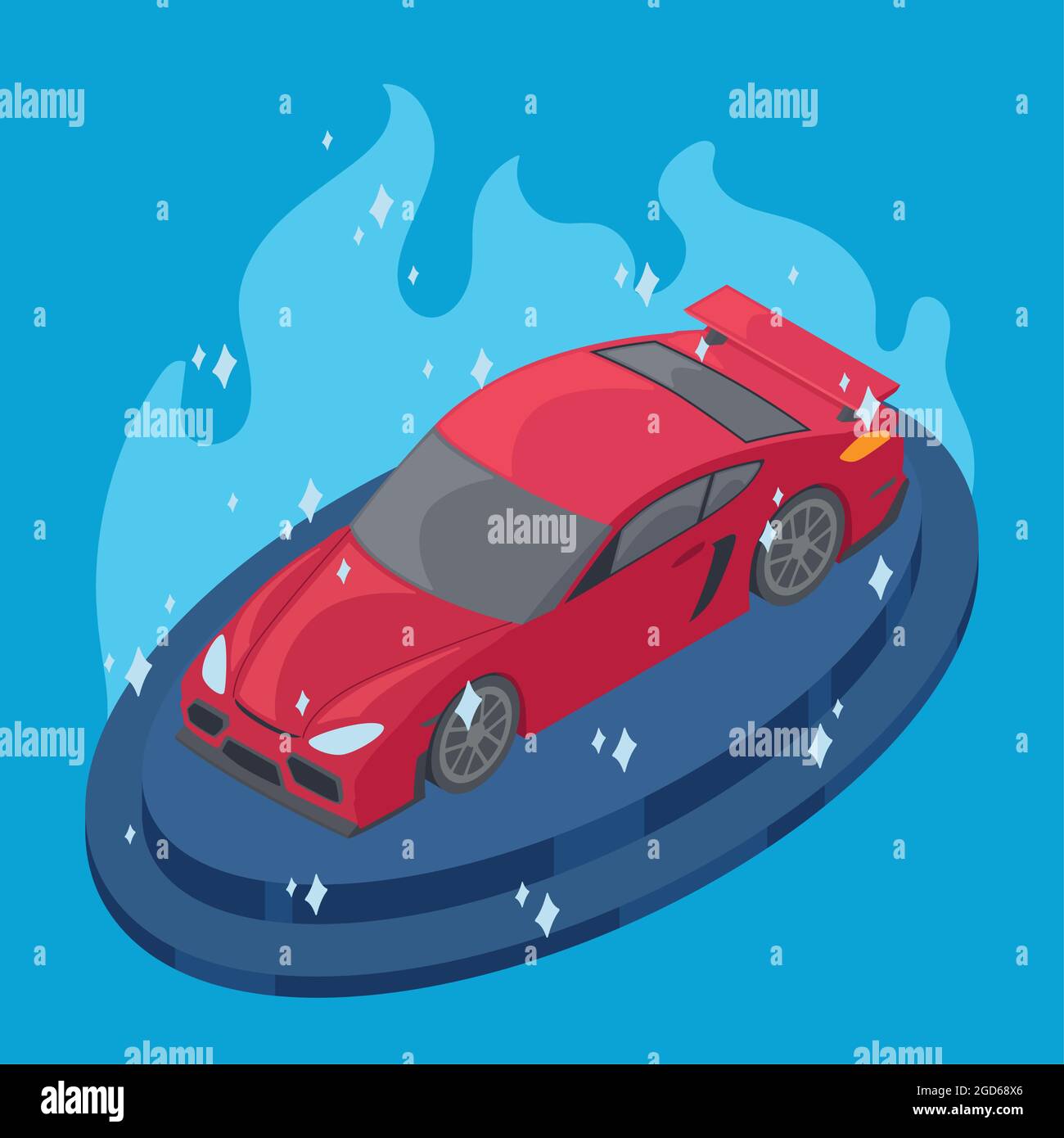 Isolated isometric 3d red racing car Stock Vector Image & Art - Alamy