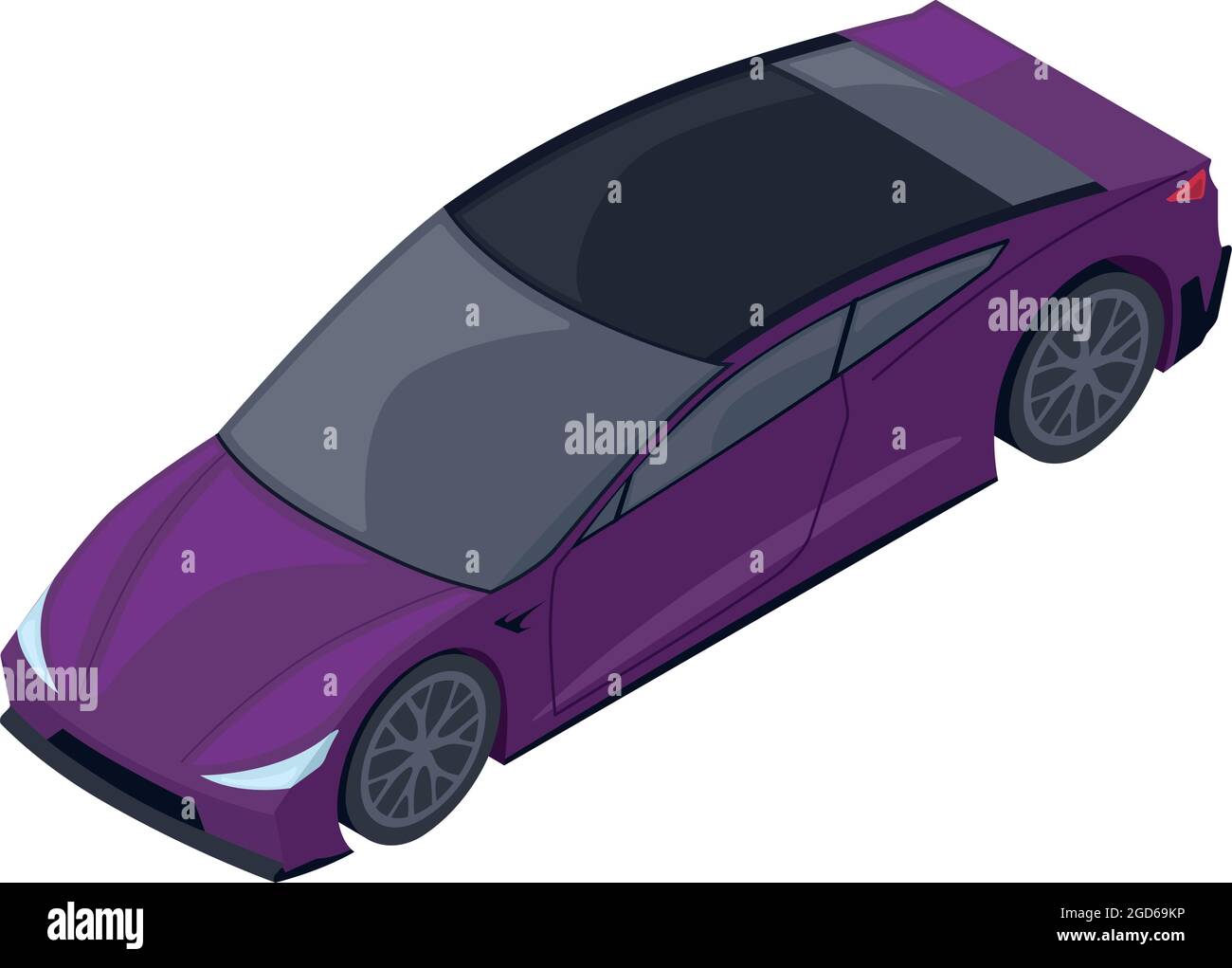 Isolated 3d purple racing car icon Stock Vector