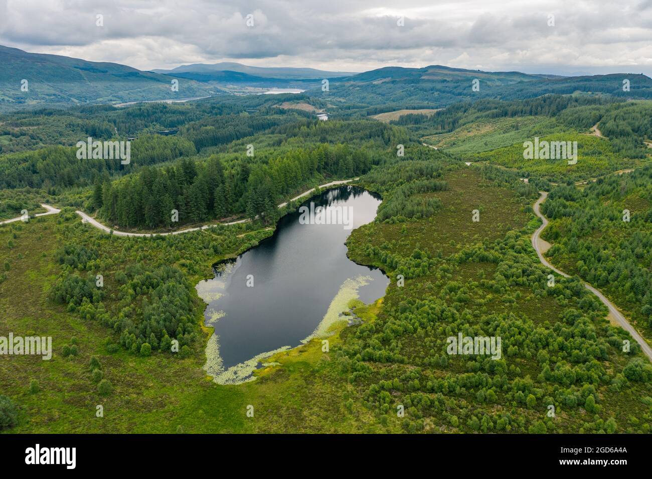 Three Loch Forest Drive, Stirling Scotland. UK. The 7 mile long Forest Stock Photo