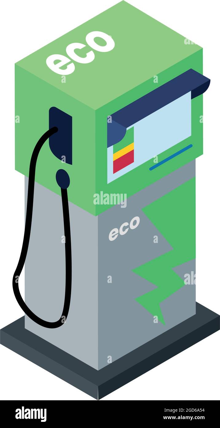 Isolated 3d green eco gas station icon Stock Vector Image & Art - Alamy