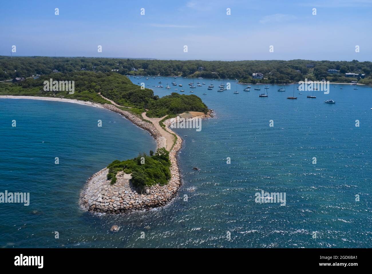 Aerial view of the Knob and Quissett harbor near Woods Hole and Falmouth,  Cape Cod Stock Photo - Alamy