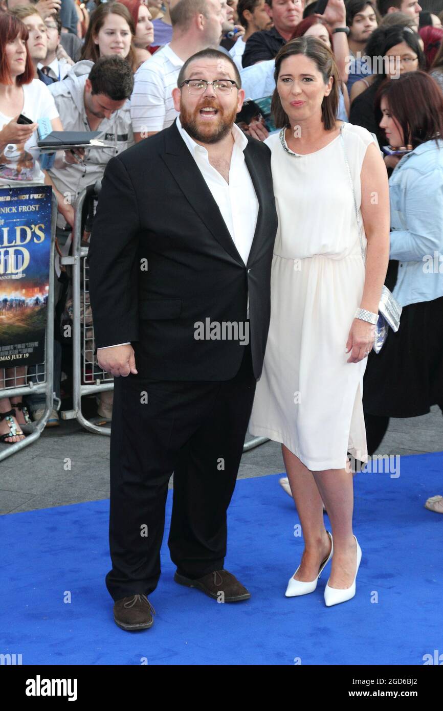 London Uk Nick Frost And Wife Christina Frost At The World Premiere Of The World S End At The Empire Leicester Square London 10th July 2013 Lmk73 44628 110713 Keith Mayhew Landmark Media Www Lmkmedia Com Stock