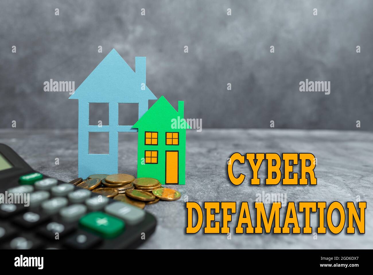 Hand writing sign Cyber Defamation. Business concept slander conducted ...