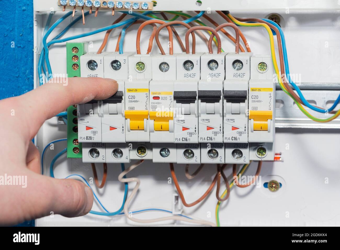 Automatic overload protection devices in the power supply network. Circuit  breakers or fuses are an electrical safety device Stock Photo - Alamy