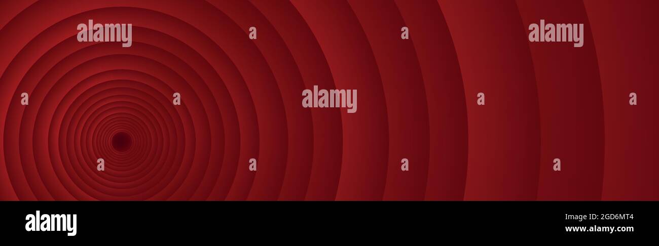 Red circular lines, abstract gradient background - Vector illustration Stock Vector