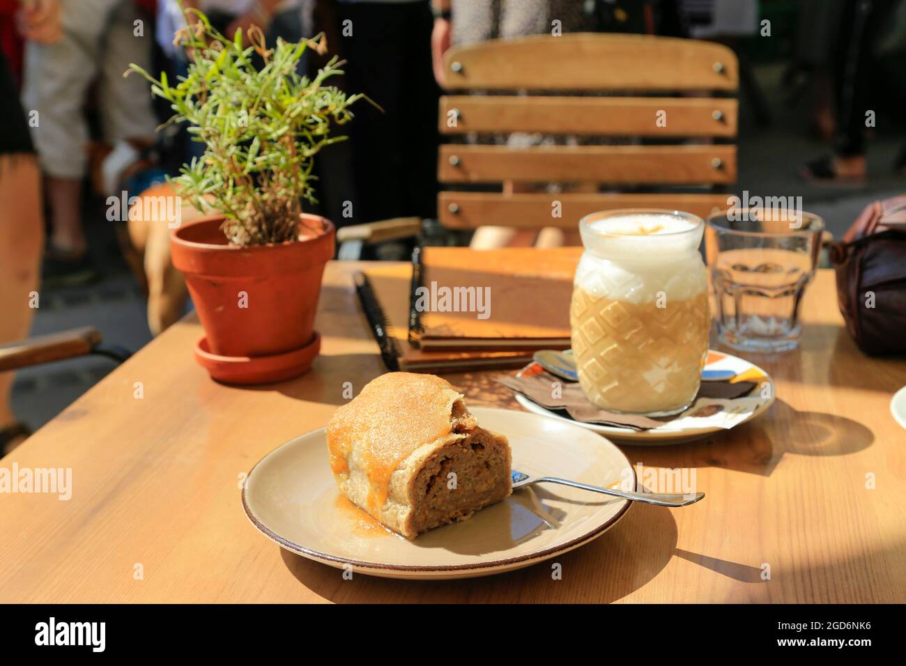 Strockli - Slovenian dumpling cake and coffee. Stock Photo