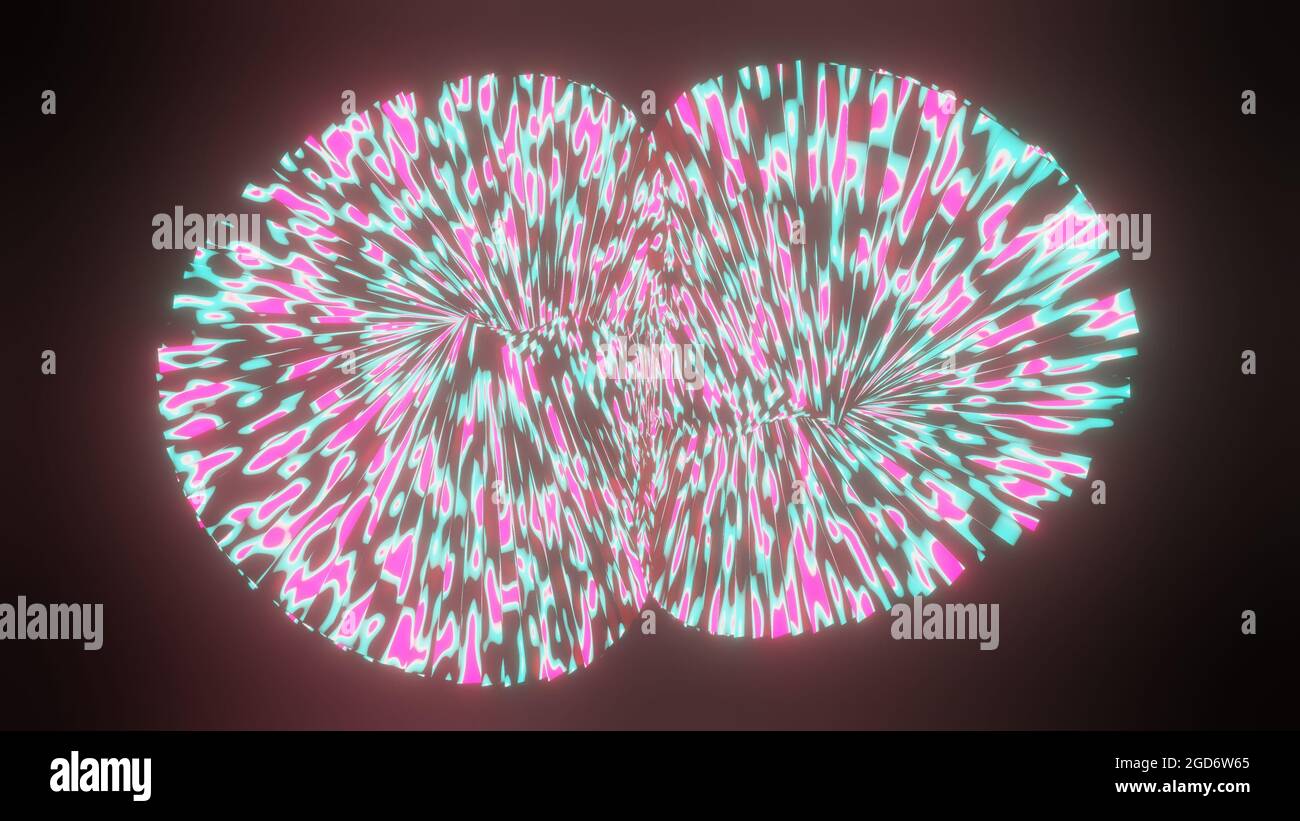 3D rendering of a colorful barbed unique object, isolated in the black ...