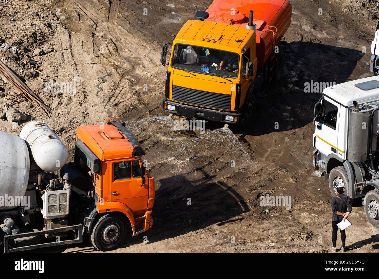 workers make metal reinforcement for the foundation Stock Photo - Alamy