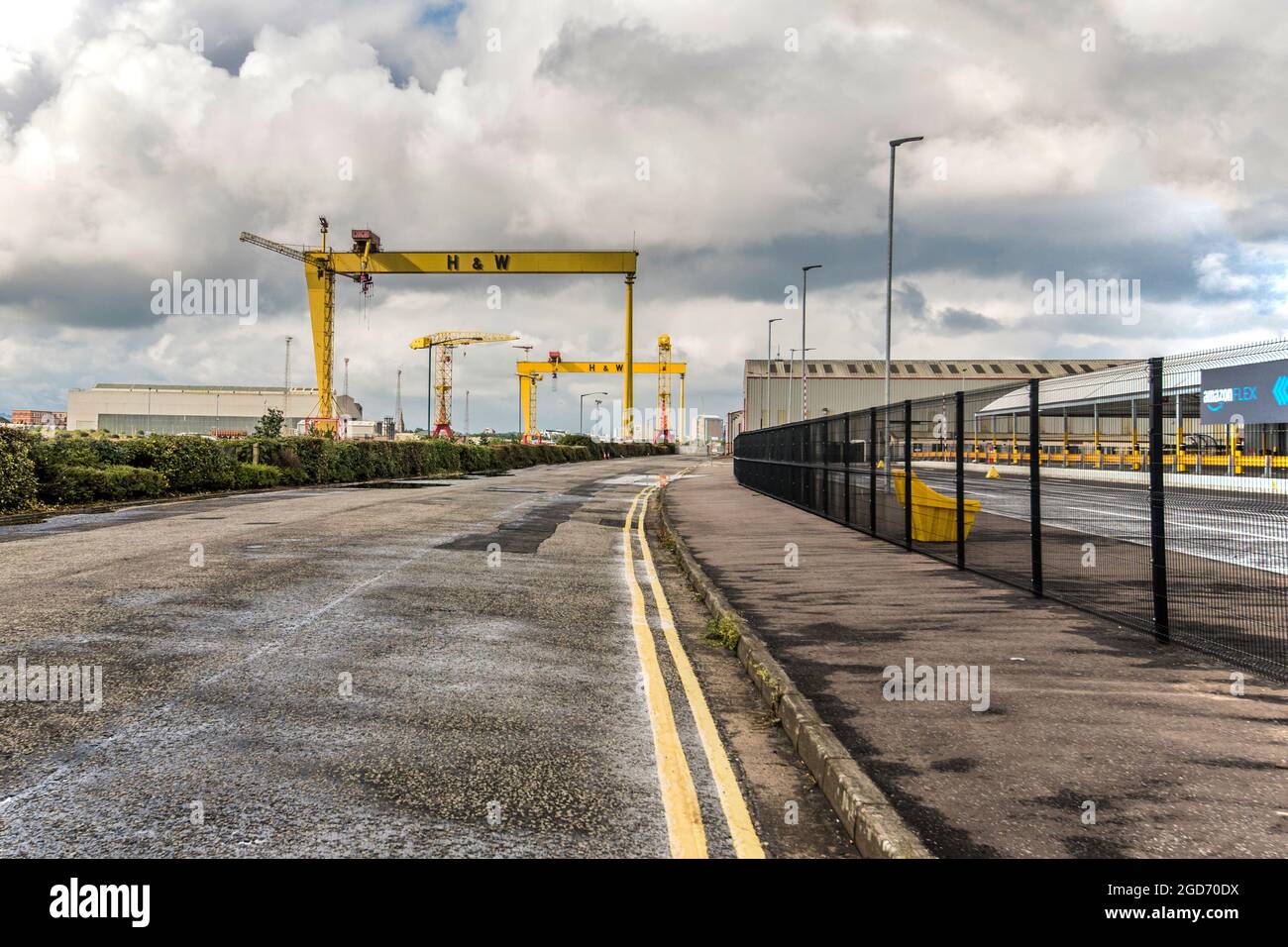 The Harland and Wolff cranes (Samson and Goliath), Belfast, Northern Ireland Stock Photo