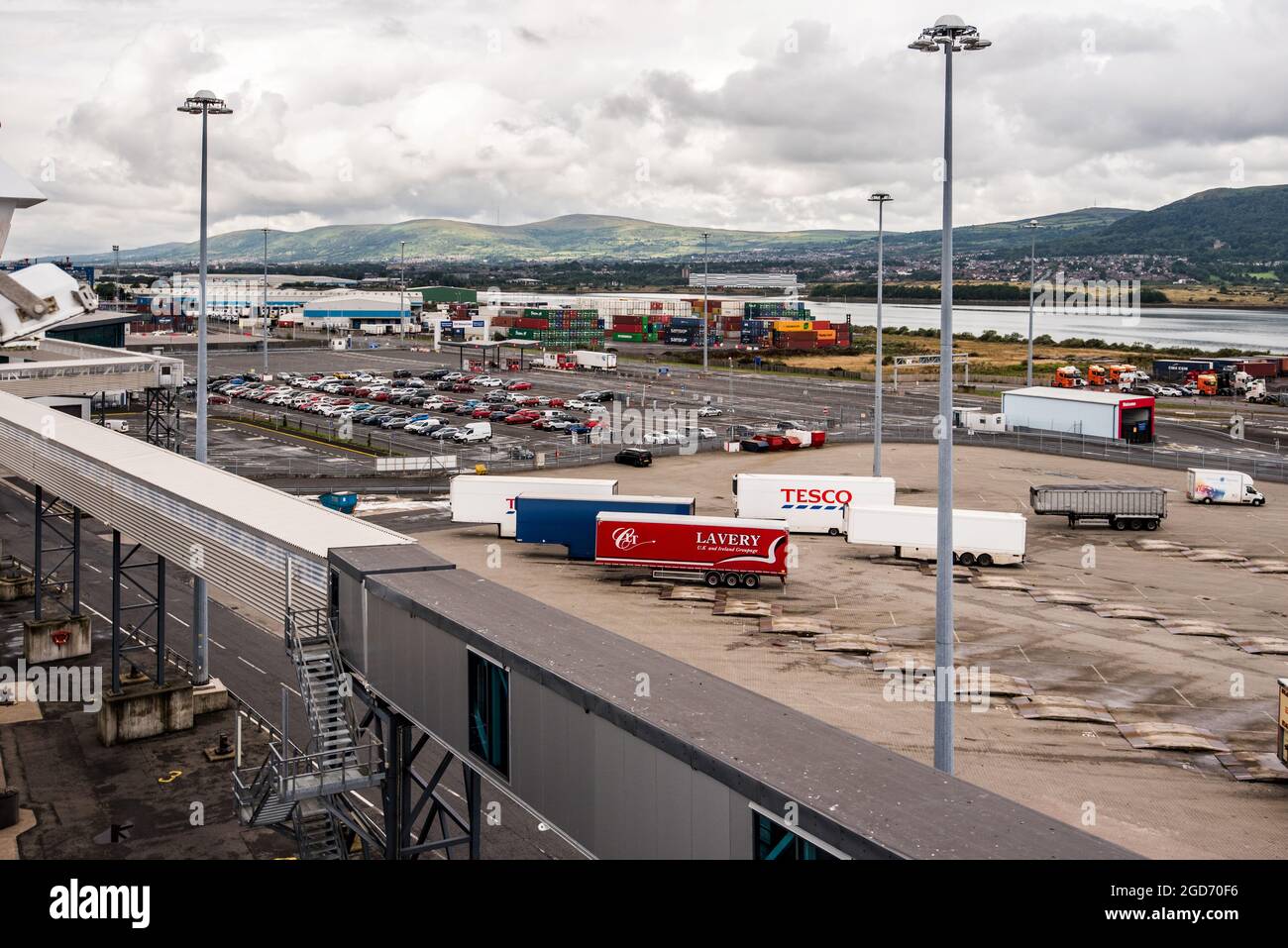 Car Ferry area, Belfast Port Northern Ireland Stock Photo Alamy