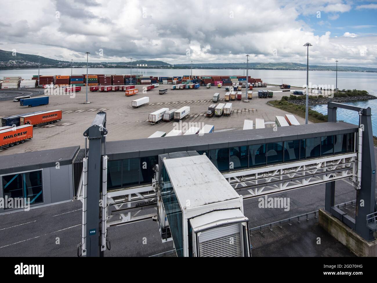 Car Ferry area, Belfast Port Northern Ireland Stock Photo Alamy