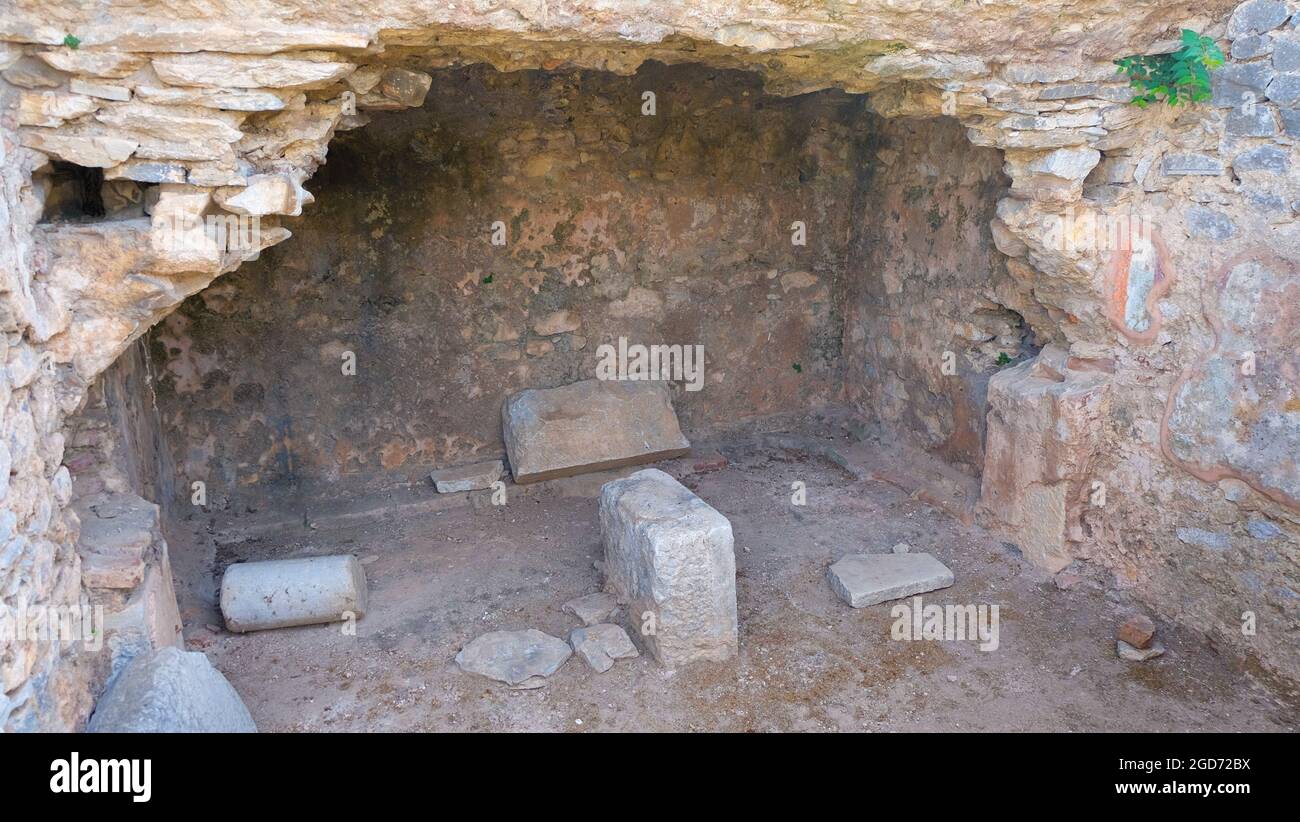 The traditional site of apostle Paul's prison at the archaeological