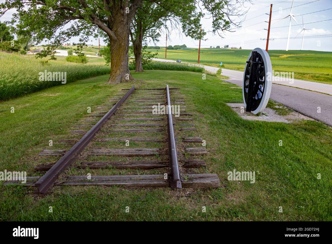 Adair, Iowa - The Jesse James Historical Site, the location of the first train robbery in the West, commited by the Jesse James Gang on July 21, 1873. Stock Photo