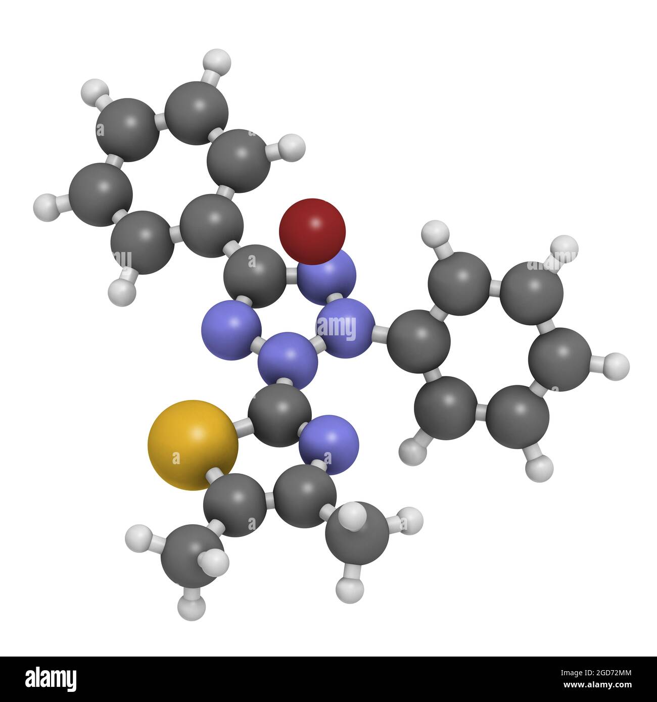 MTT yellow tetrazole dye molecule. Used in MTT assay, used to measure cytotoxicity and cell metaboli Stock Photo