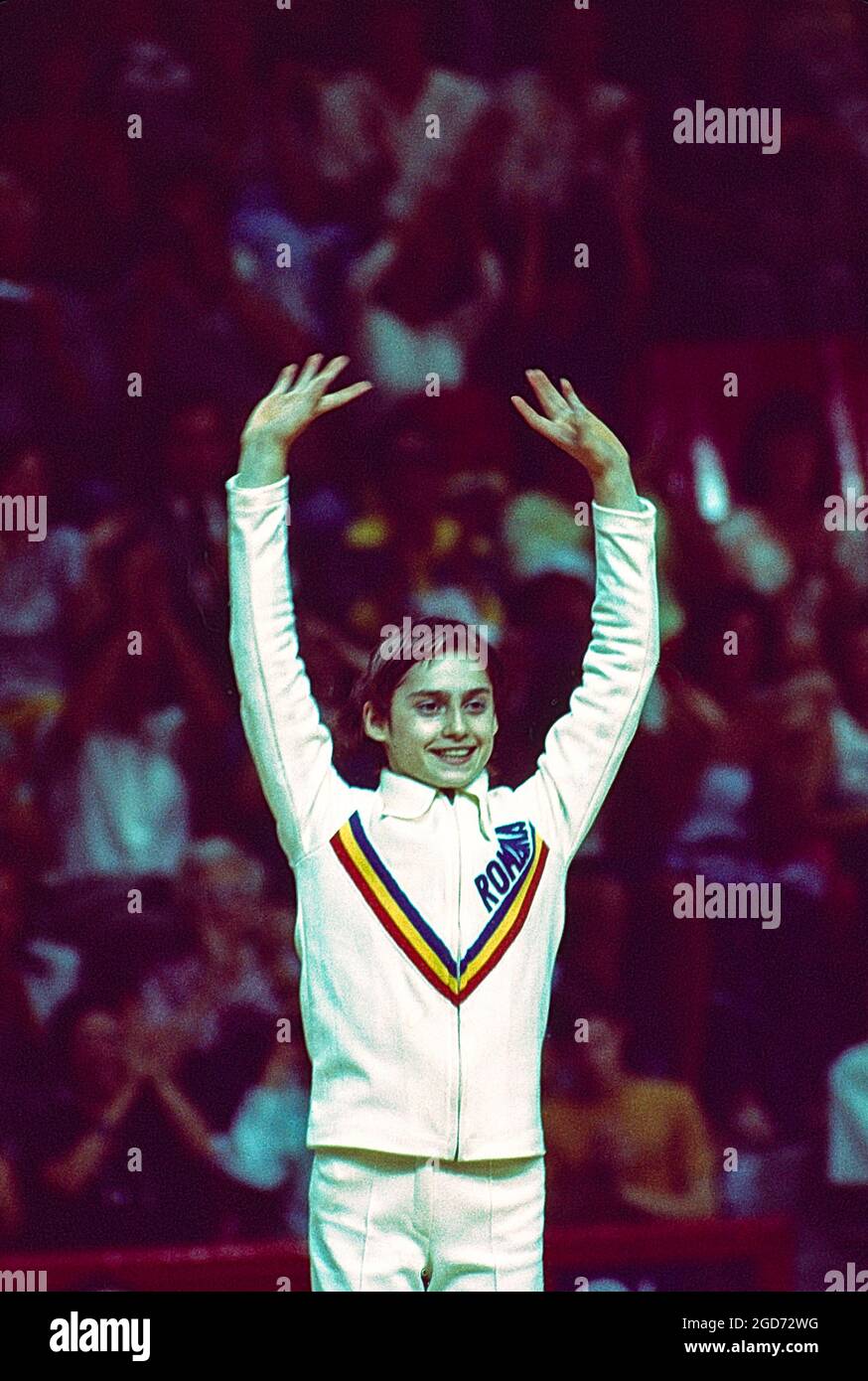 Nadia Comaneci (ROM) at the 1976 Olympic Summer Games, Montreal, Canada Stock Photo