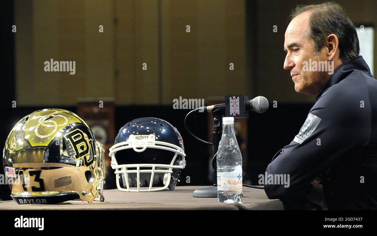 Dallas, USA. 23rd July, 2013. Baylor University coach Art Briles talks with reporters at the Big 12 media day at the Omni Hotel in Dallas, Texas, Tuesday, July 23, 2013. (Max Faulkner/Fort Worth Star-Telegram/TNS/Sipa USA) Credit: Sipa USA/Alamy Live News Stock Photo