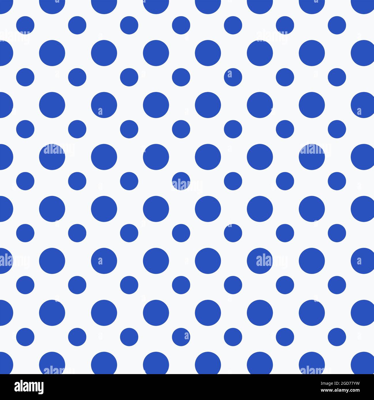 Cerulean blue and white polka dots pattern in 12x12 design element backgrounds. Stock Photo