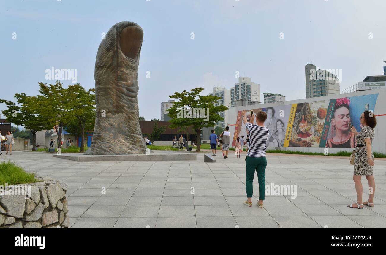 SEOUL, KOREA, SOUTH - Sep 01, 2015: A closeup shot of art objects near the Olympic Park in Seoul, South Korea Stock Photo
