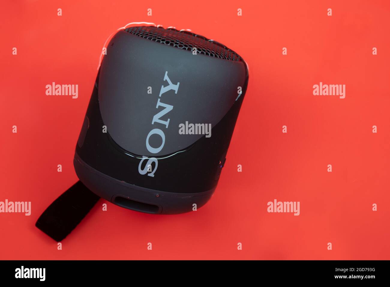 Sony waterproof bluetooth speaker Stock Photo