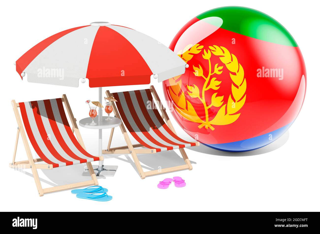 Eritrean Resorts, Eritrea Vacation, Tours, Travel Packages concept. 3D