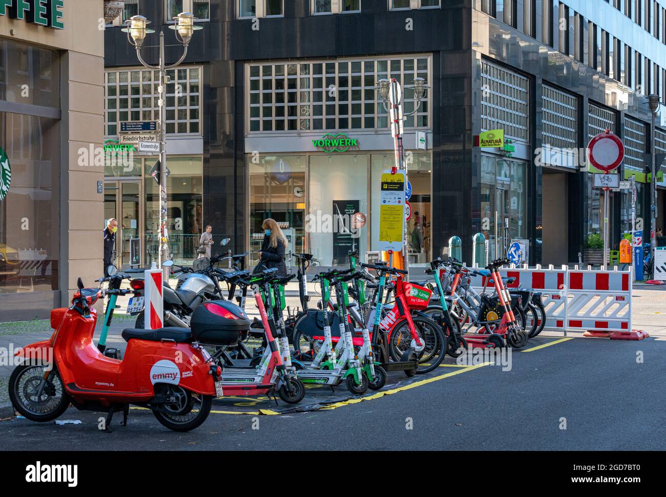 Special Parking Space For Rental Bicycles And Other Rental Vehicles In Berlin Stock Photo