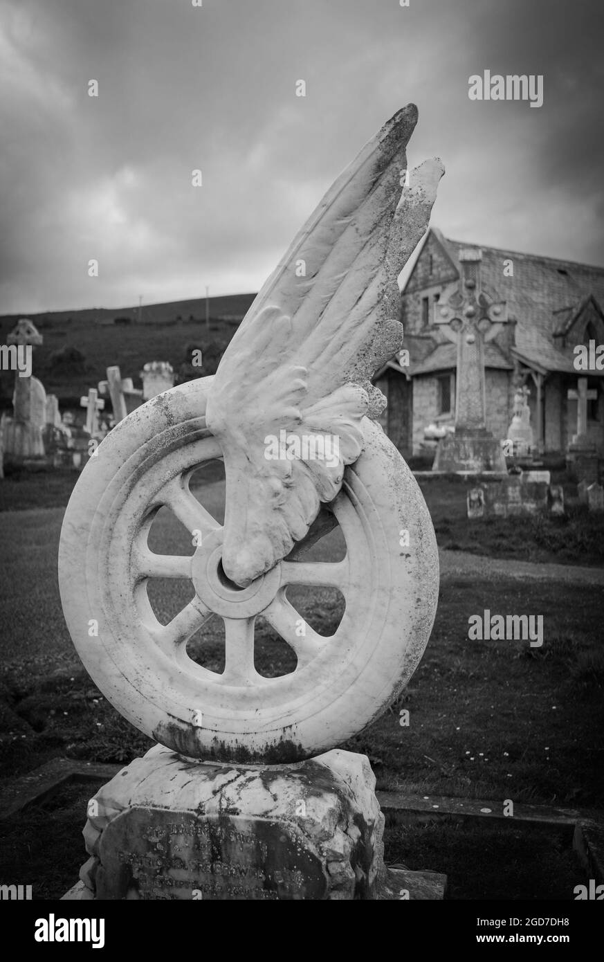 Celtic religion symbol on a cemetery Stock Photo