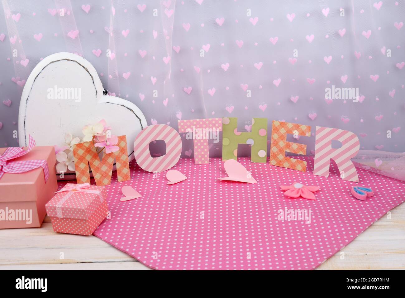 Mother lettering of handmade paper letters Stock Photo Alamy