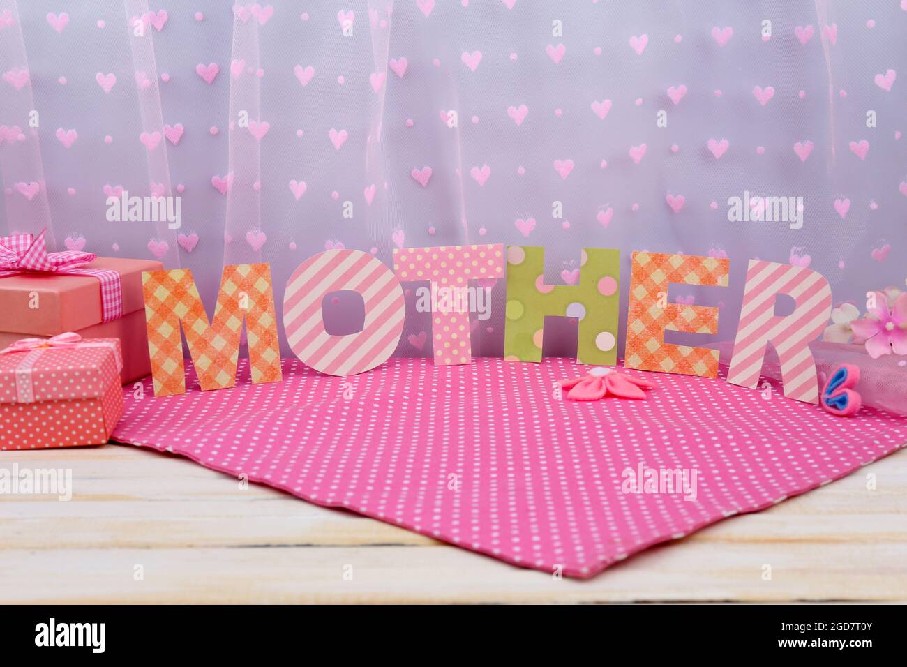 Mother lettering of handmade paper letters Stock Photo Alamy