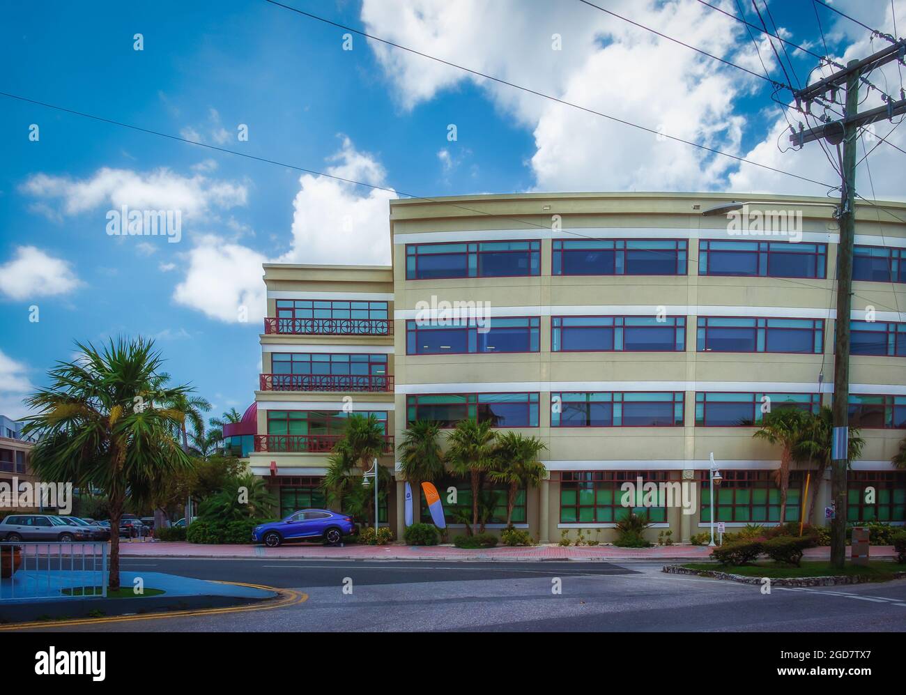 Grand Cayman, Cayman Islands, July 2020, view of the side of