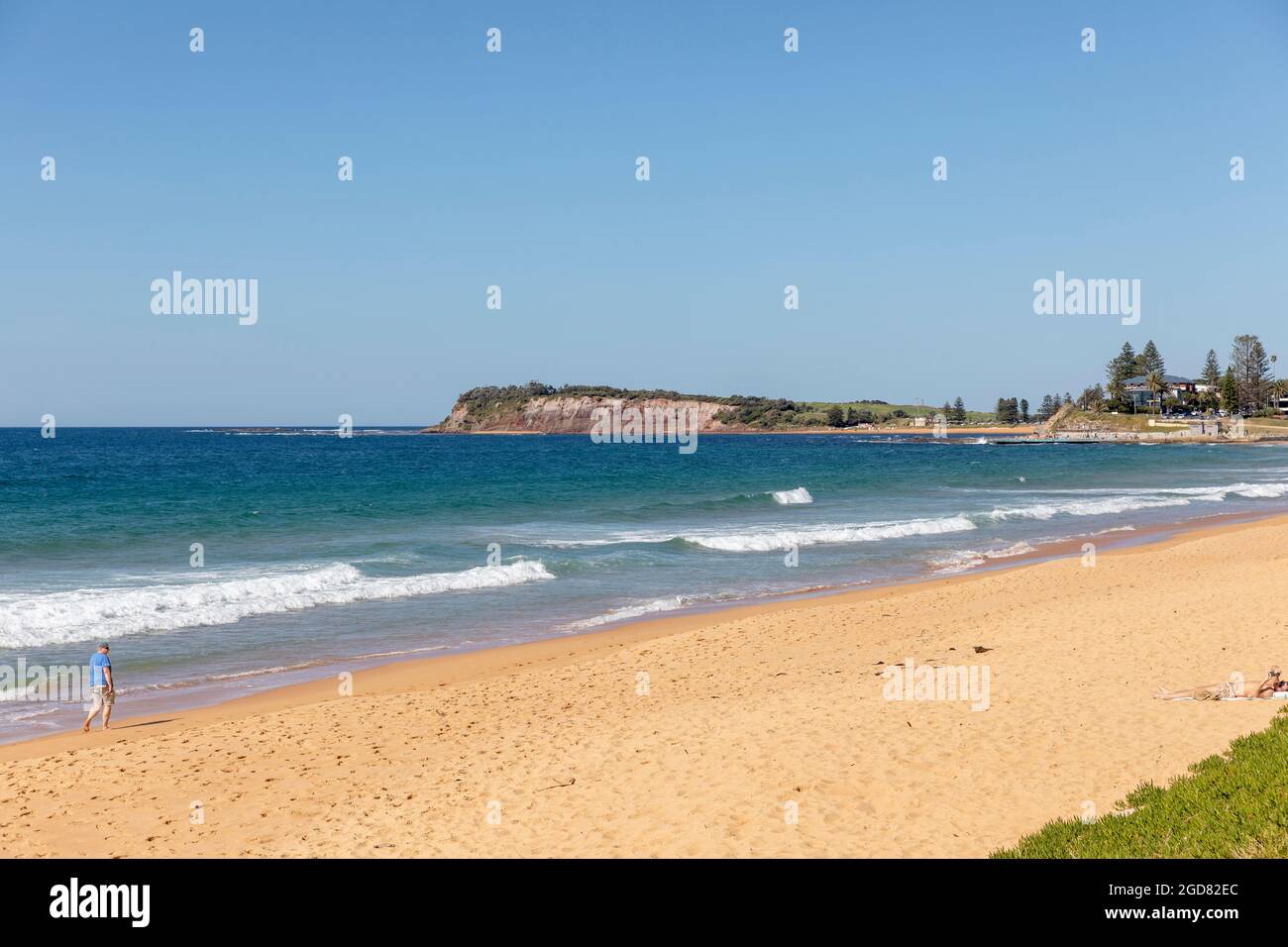 Collaroy Beach in Sydney during covid 19 lockdown in New South Wales,NSW,Australia Stock Photo
