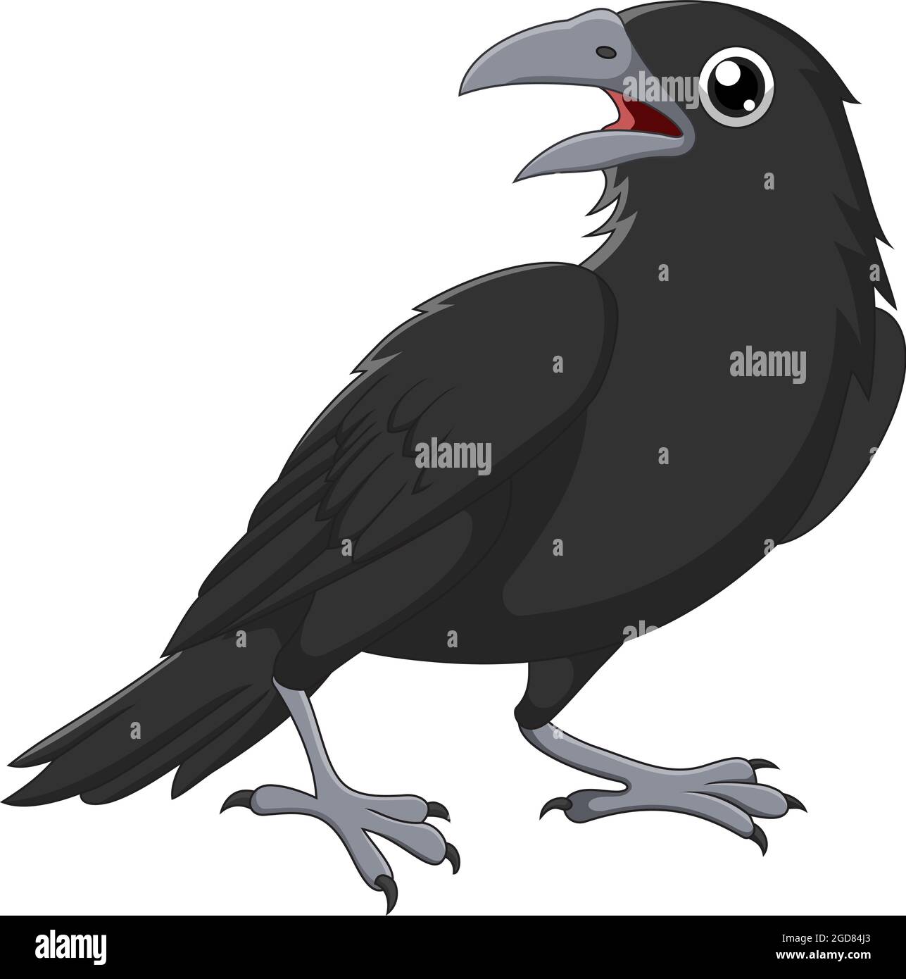 Cartoon crow isolated on white background Stock Vector