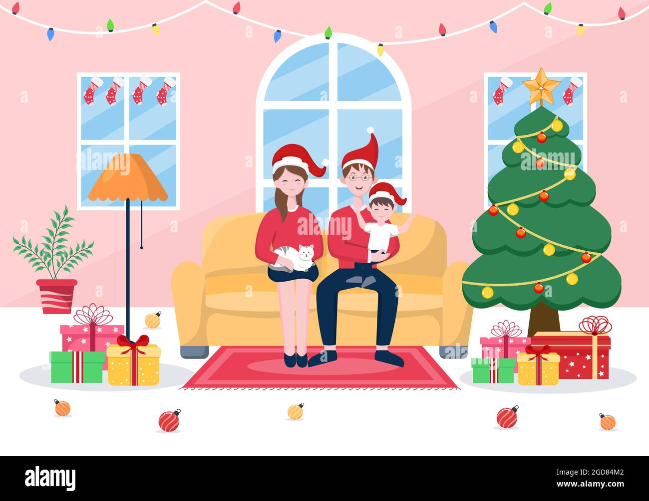 Happy Family is Getting Together On Christmas There Are Mothers ...