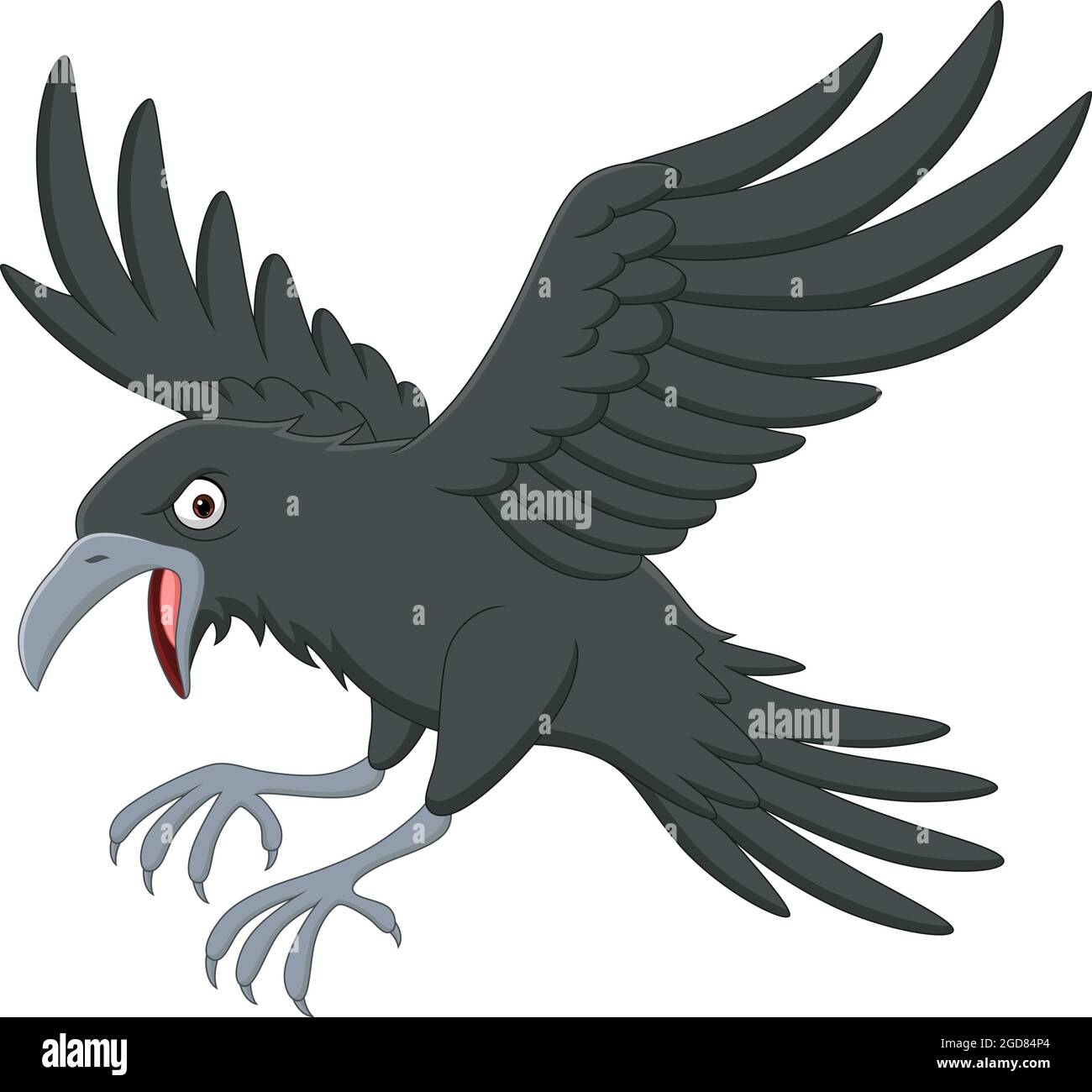 Cartoon crow flying on white background Stock Vector Image & Art - Alamy