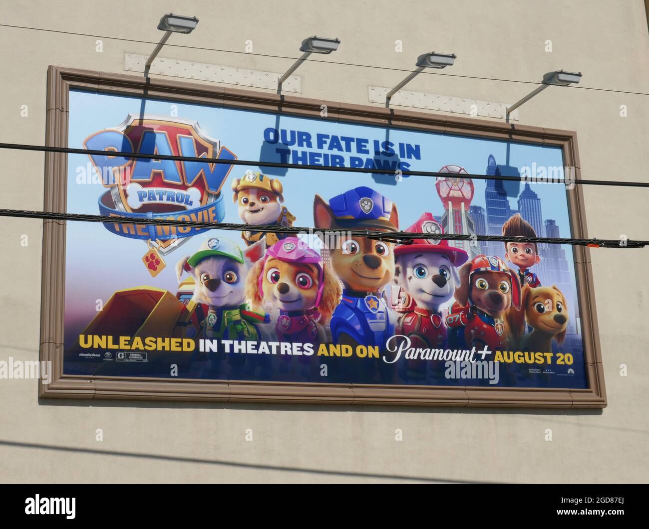 Los Angeles, California, USA 10th August 2021 A general view of atmosphere  of Paw Patrol The Movie billboard at Paramount Studios on August 10, 2021  in Los Angeles, California, USA. Photo by