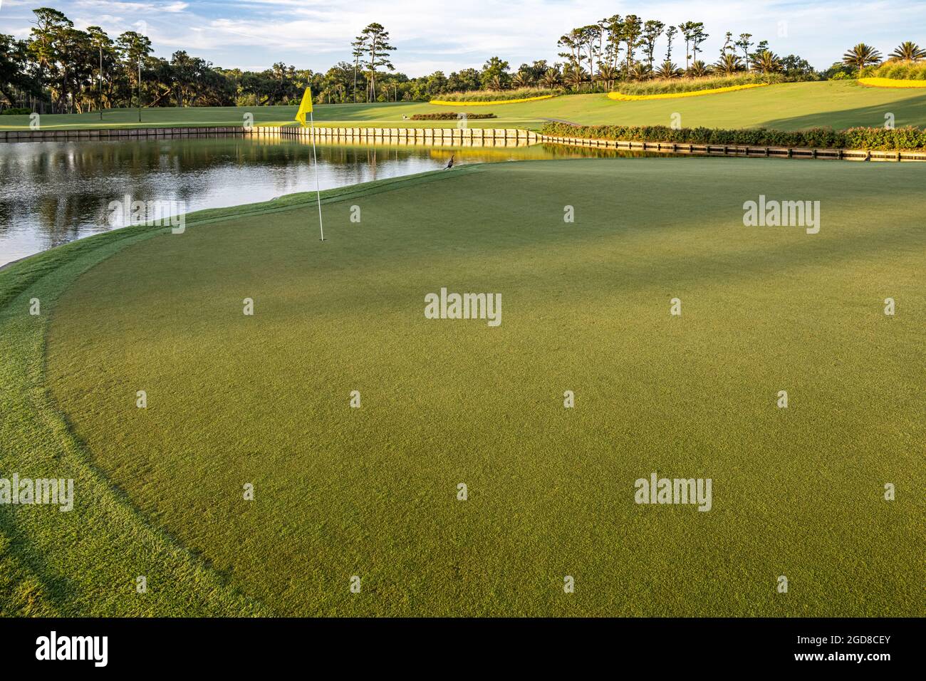 Famous 17th Island Green of the Stadium Course at TPC Sawgrass, home of the THE PLAYERS golf championship, in Ponte Vedra Beach, Florida. (USA) Stock Photo